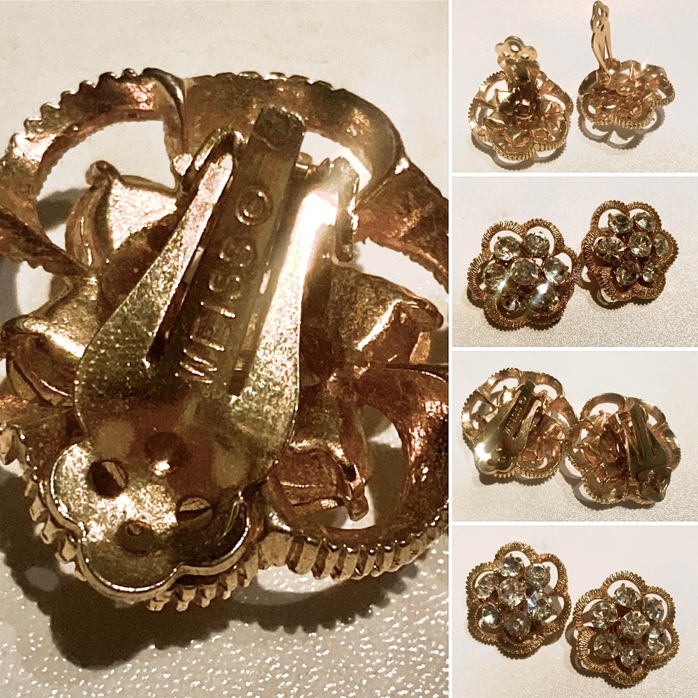 Weiss Vintage Floral Costume Earrings
